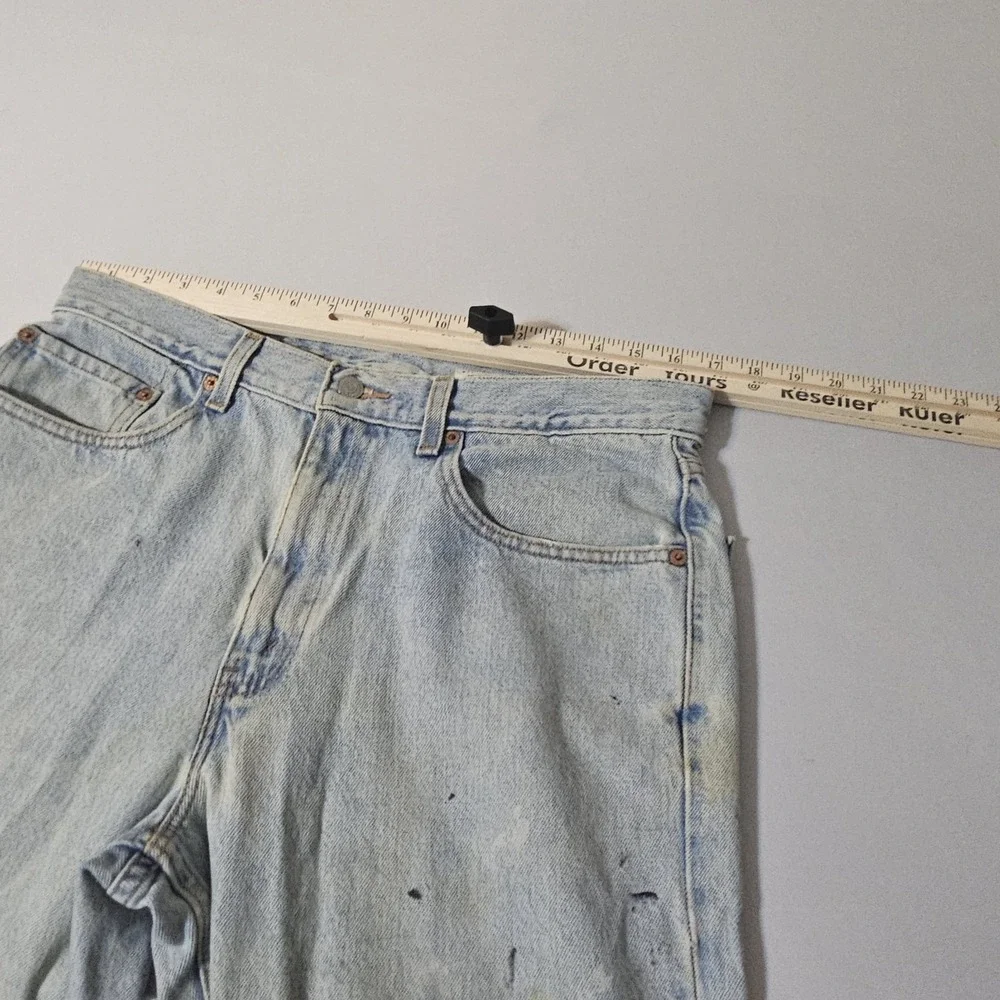 VTG‎  USA Levis Jeans Mens 34x31  Denim Y2K Relaxed Fit 550 DISTRESSED PAINT